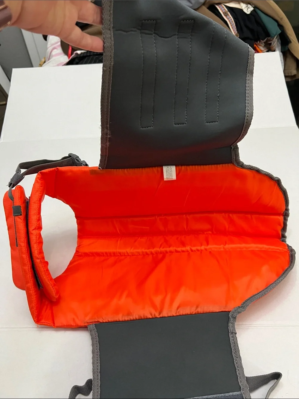 Outward Hound High-Visibility Orange & Gray Dog Life Jacket with Grab Handle L
